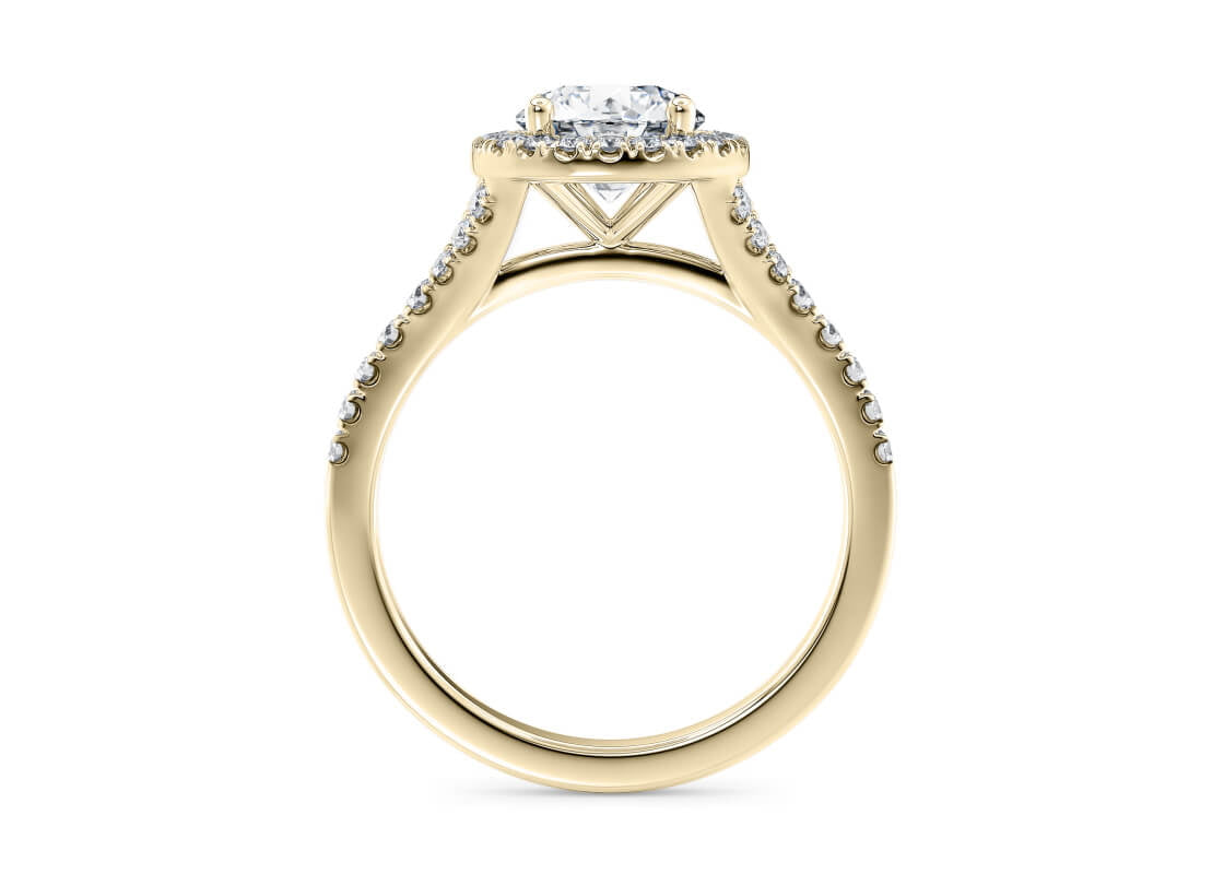 Battersea Halo Yellow Gold 18k Round Engagement Ring