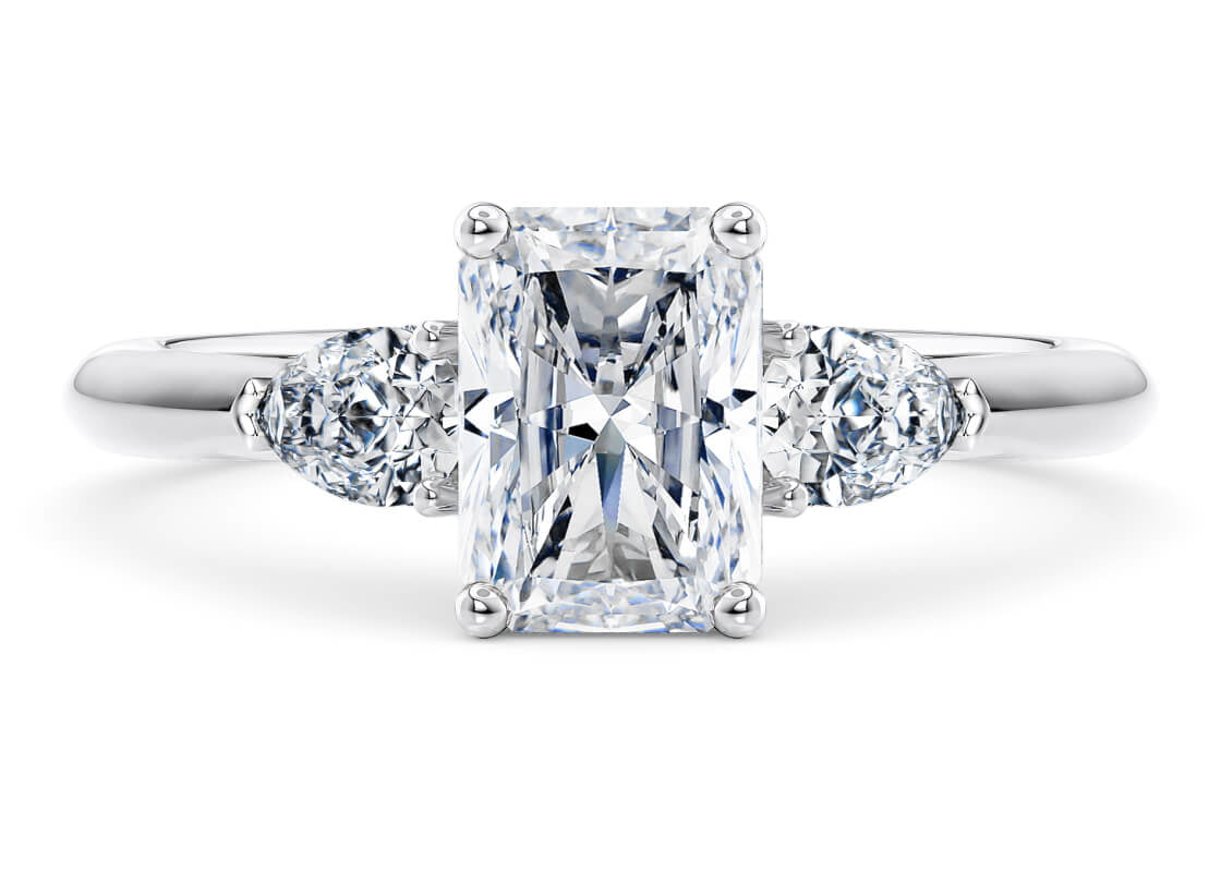 Florence Trilogy Platinum Radiant Engagement Ring