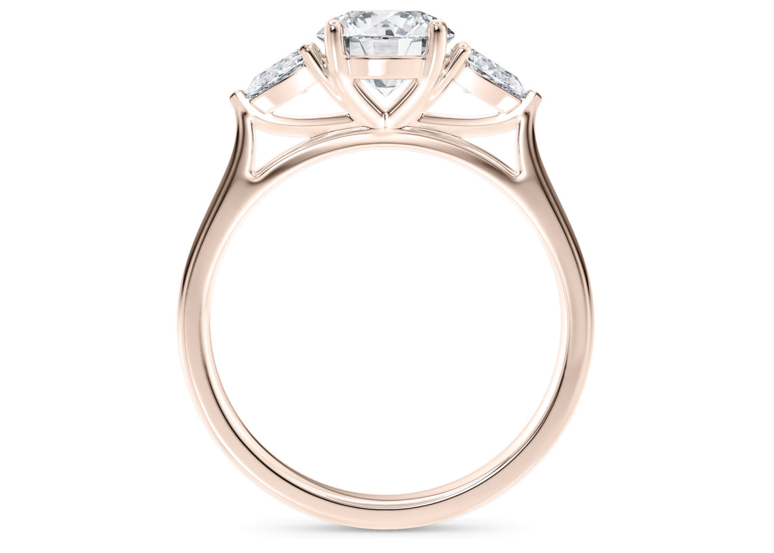 Barcelona Trilogy Rose Gold 18k Round Engagement Ring