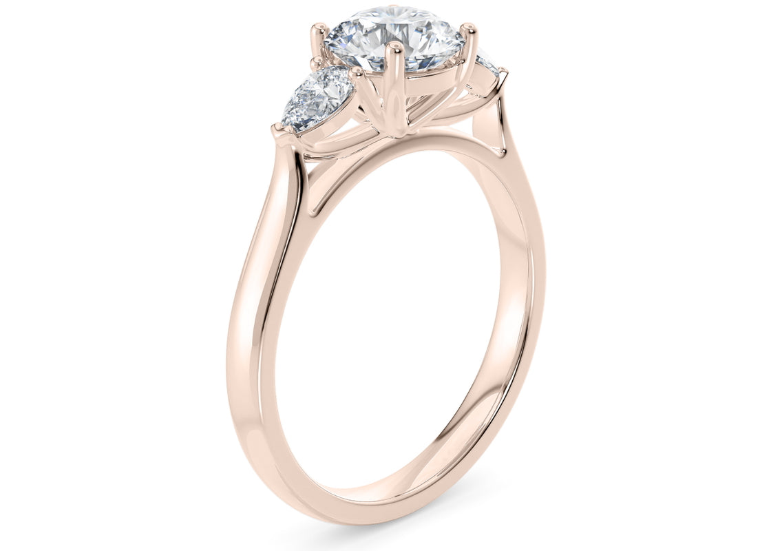 Barcelona Trilogy Rose Gold 18k Round Engagement Ring