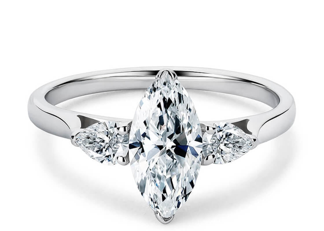 Barcelona Trilogy Platinum Marquise Engagement Ring