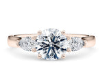 Barcelona Trilogy Rose Gold 18k Round Engagement Ring