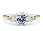 Barcelona Trilogy Yellow Gold 18k Round Engagement Ring