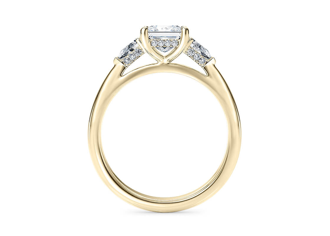 Florence Trilogy Yellow Gold 18k Princess Engagement Ring