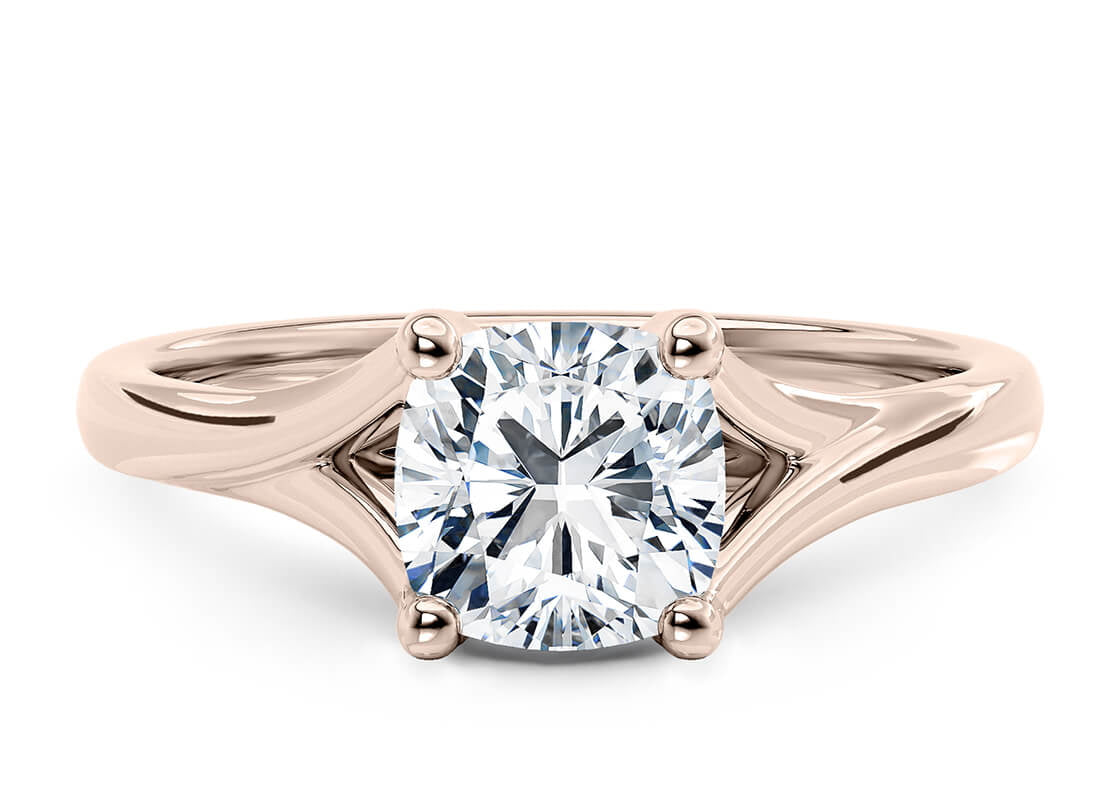 Hanover Solitaire Rose Gold 18k Cushion Engagement Ring