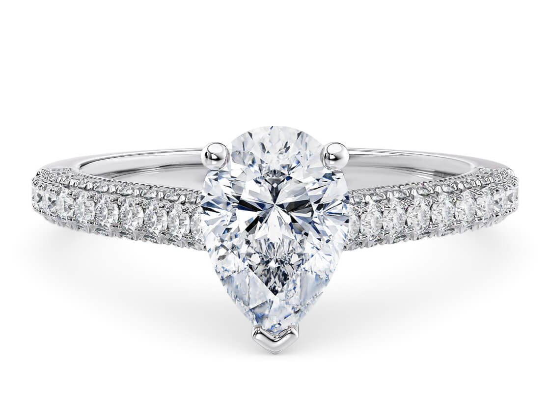 Bloomsbury Vintage Platinum Pear Engagement Ring