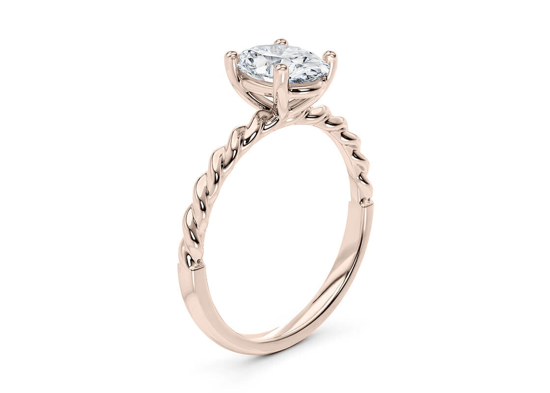 Ascot Solitaire Rose Gold 18k Oval Engagement Ring