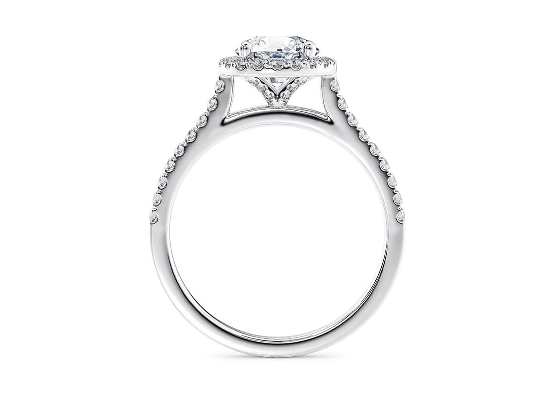 Aphrodite Halo Platinum Round Engagement Ring