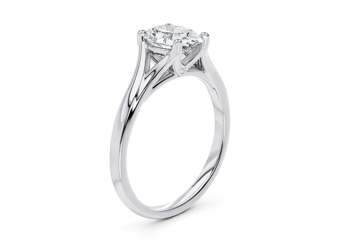 Hanover Solitaire White Gold 18k Oval Engagement Ring
