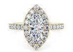 Medici Halo Yellow Gold 18k Marquise Engagement Ring