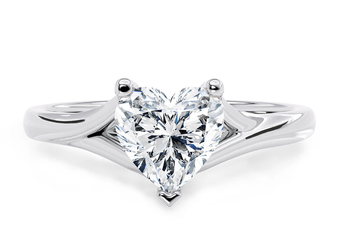 Hanover Solitaire White Gold 18k Heart Engagement Ring