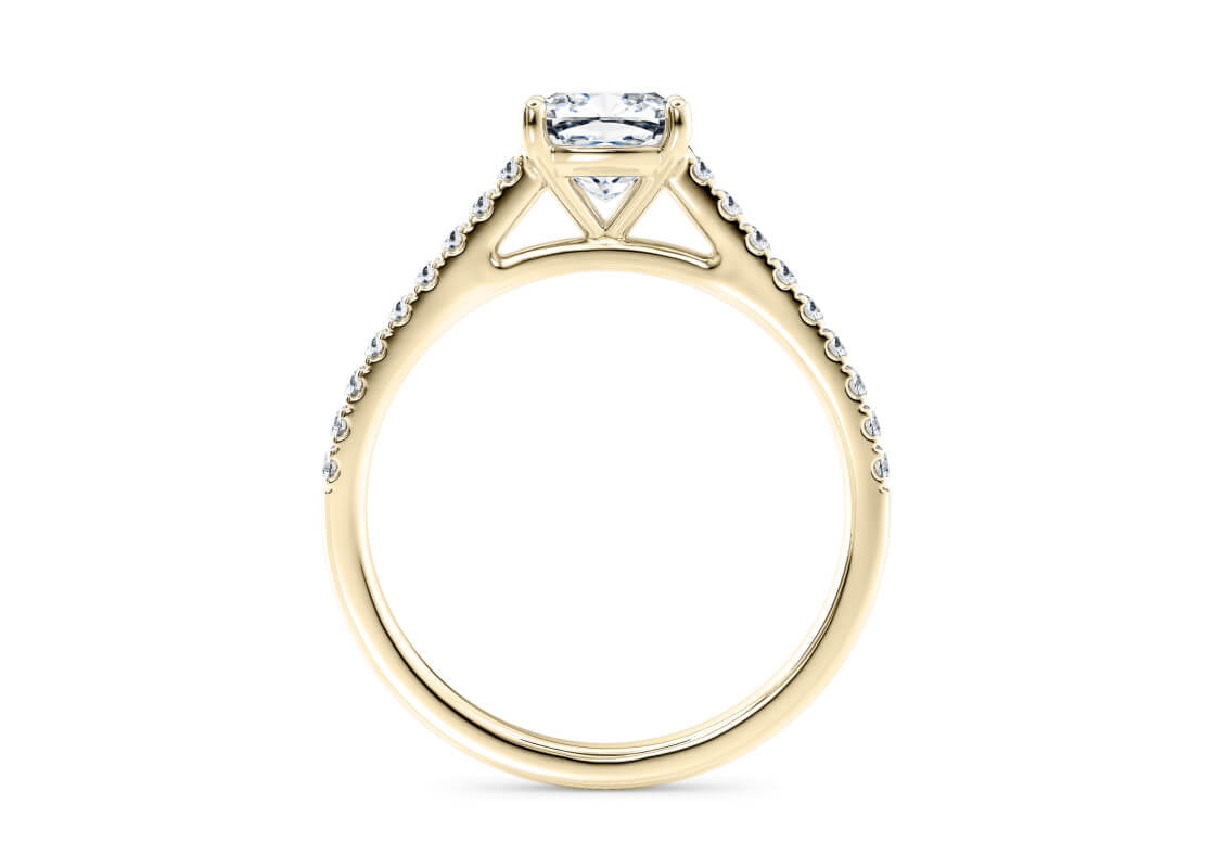 1477 Vintage Yellow Gold 18k Cushion Engagement Ring