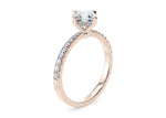 Asteria Compass Diamond Band Rose Gold 18k Asscher Engagement Ring