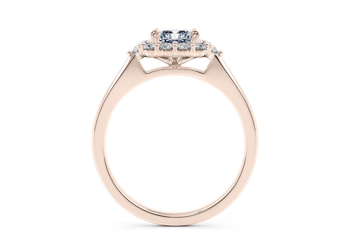 Hampstead Halo Rose Gold 18k Radiant Engagement Ring