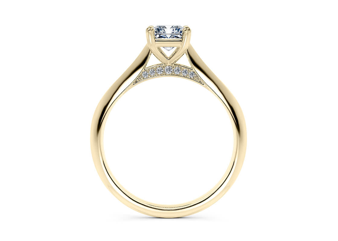 Iris Solitaire Yellow Gold 18k Radiant Engagement Ring