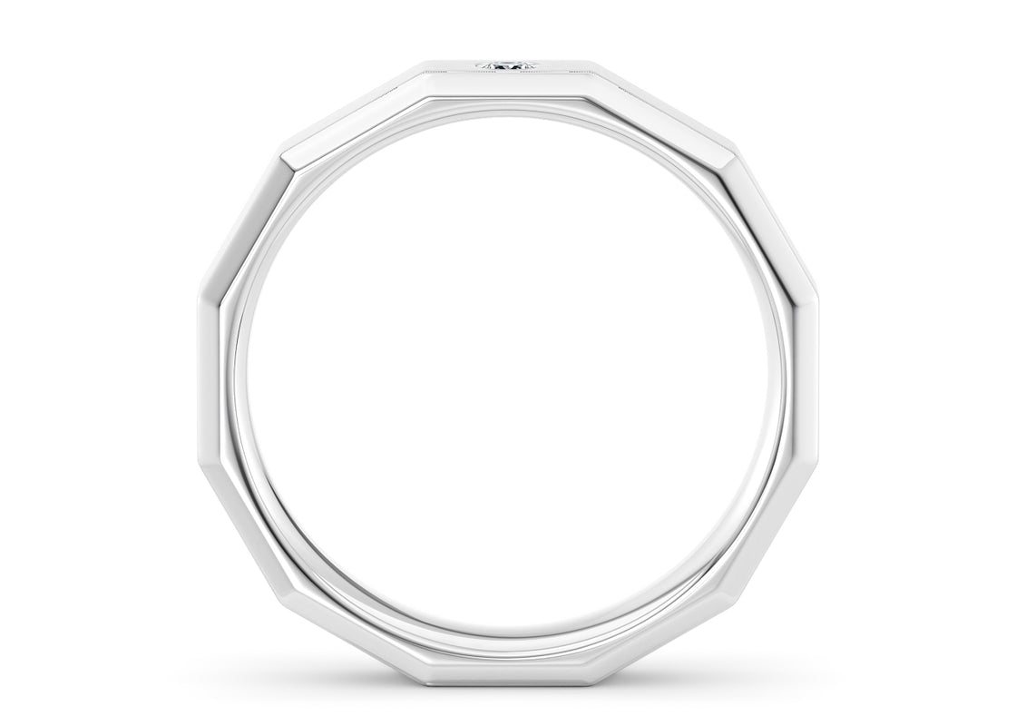 Atlas Brushed  White Gold 18k Wedding Band