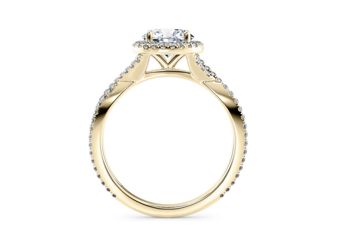Bellatrix Halo Yellow Gold 18k Round Engagement Ring