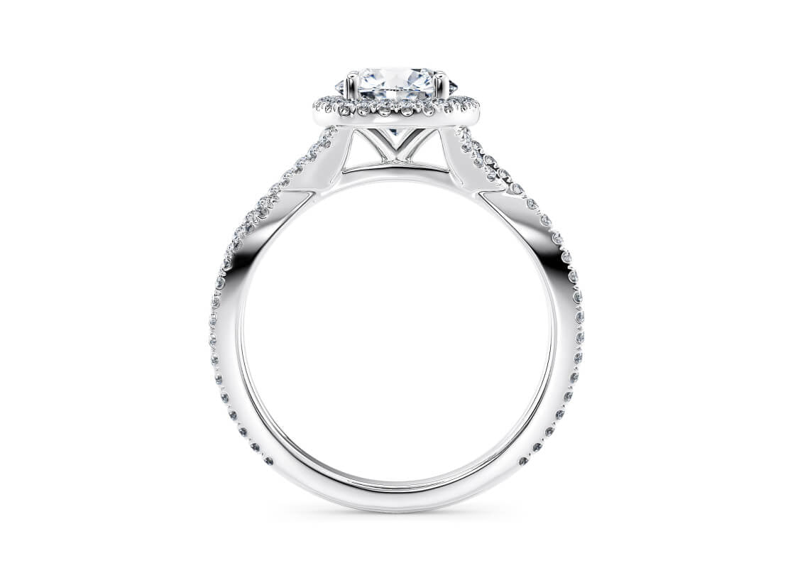 Bellatrix Halo Platinum Round Engagement Ring