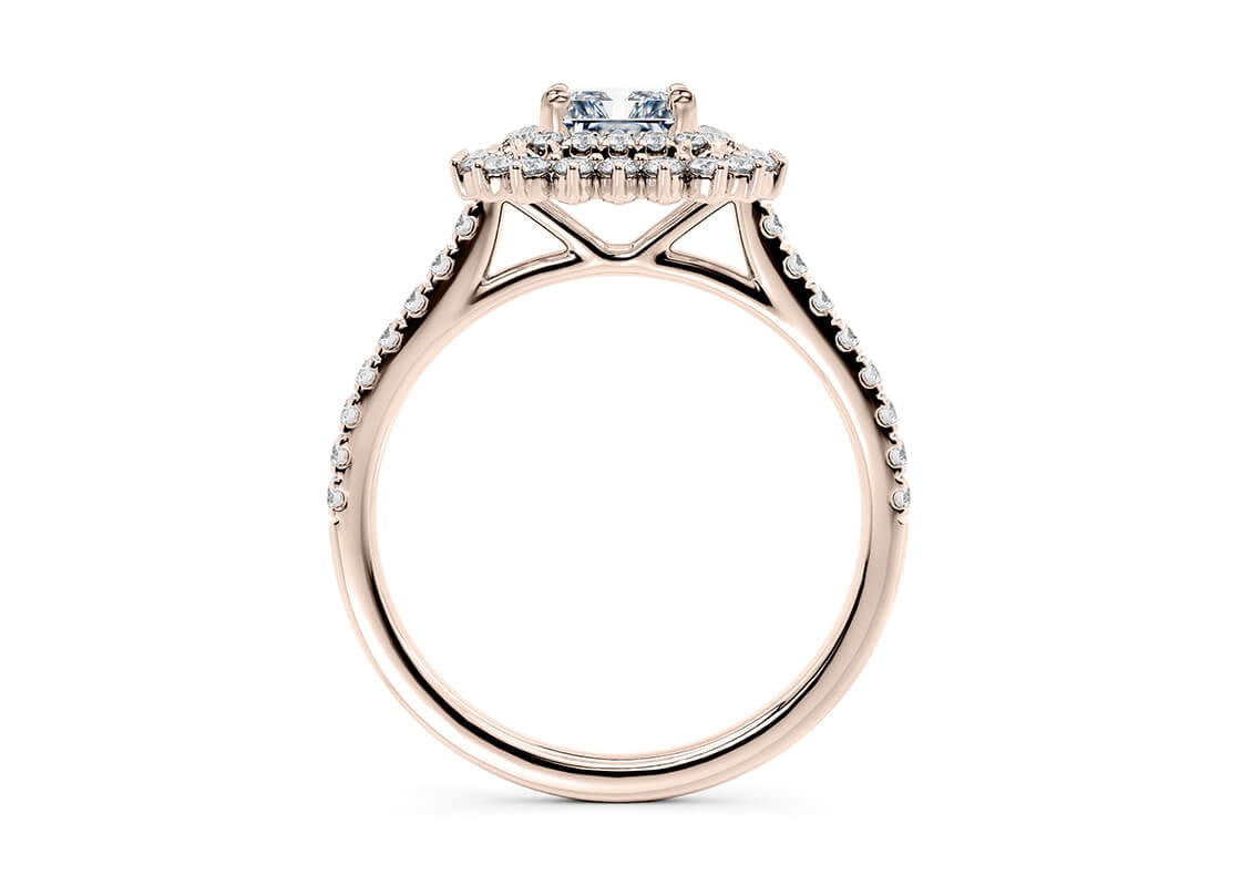 Berkeley Halo Rose Gold 18k Radiant Engagement Ring