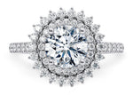 Berkeley Halo Platinum Round Engagement Ring
