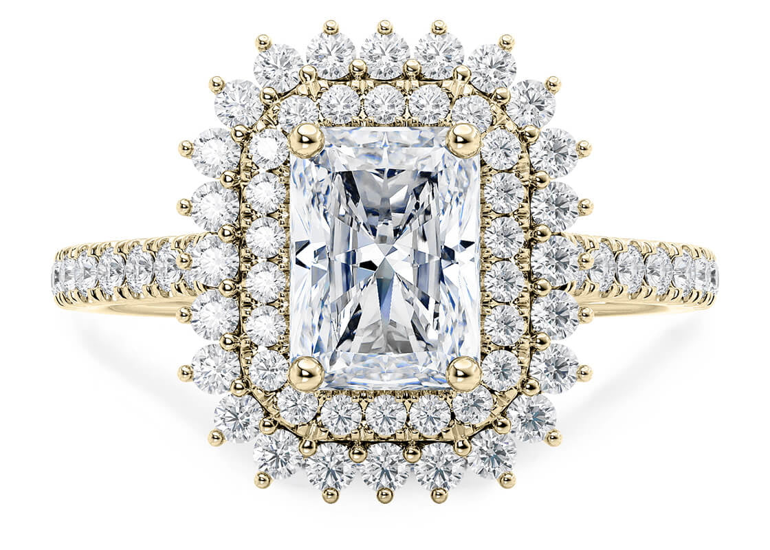 Berkeley Halo Yellow Gold 18k Radiant Engagement Ring