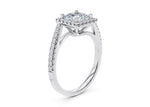 Kew Halo Platinum Princess Engagement Ring
