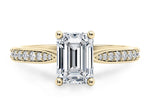 Victoria Diamond Band Yellow Gold 18k Emerald Engagement Ring