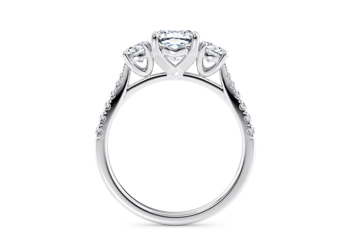 Lisbon Trilogy Platinum Cushion Engagement Ring