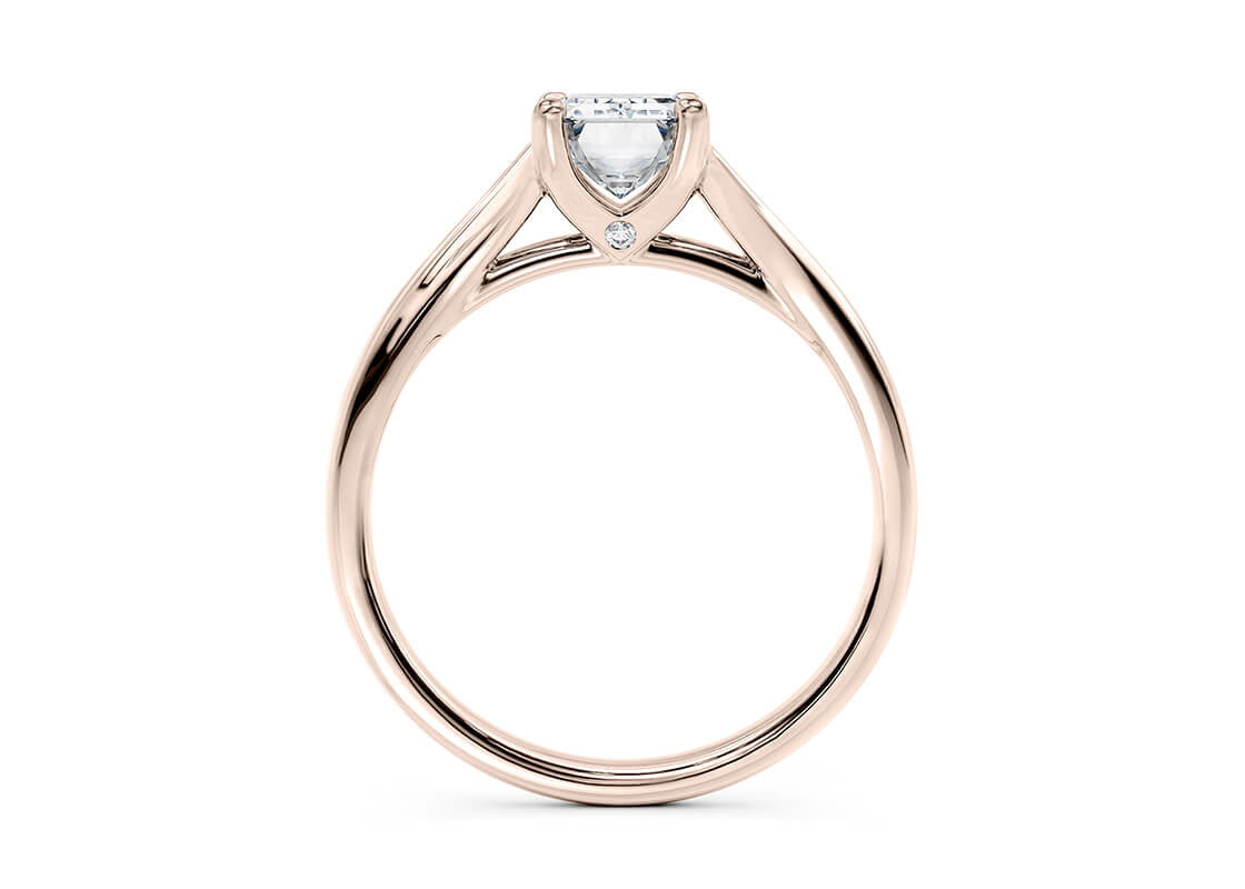 Hanover Solitaire Rose Gold 18k Emerald Engagement Ring