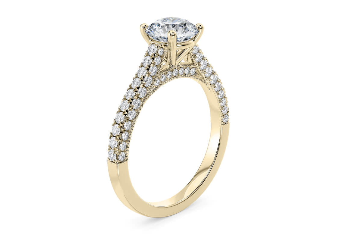 Bloomsbury Vintage Yellow Gold 18k Round Engagement Ring