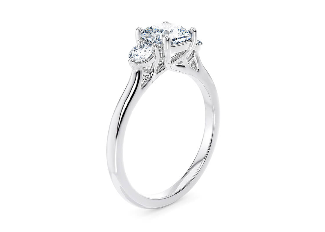 Valencia Trilogy Platinum Cushion Engagement Ring