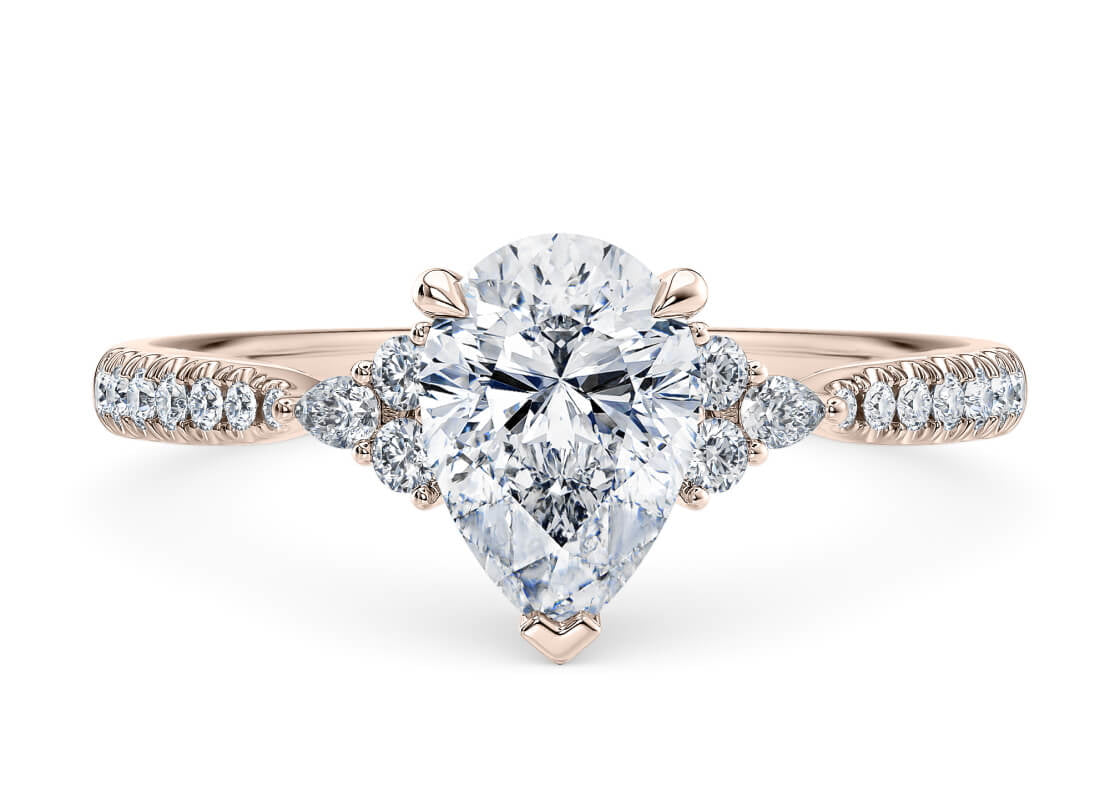 Gaia Vintage Rose Gold 18k Pear Engagement Ring