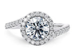 Kew Halo Platinum Round Engagement Ring