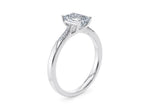 Thea Diamond Band Platinum Emerald Engagement Ring