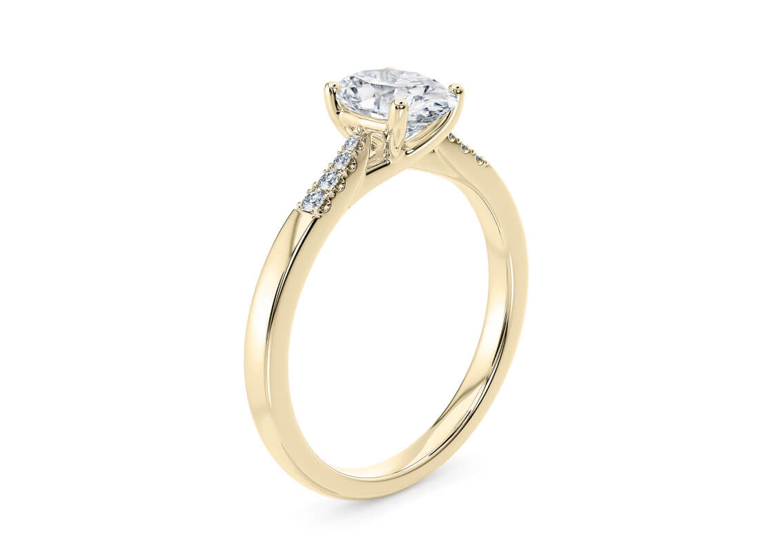 Thea Diamond Band Yellow Gold 18k Oval Engagement Ring