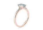 Thea Diamond Band Rose Gold 18k Emerald Engagement Ring