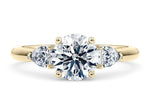 Florence Trilogy Yellow Gold 18k Round Engagement Ring