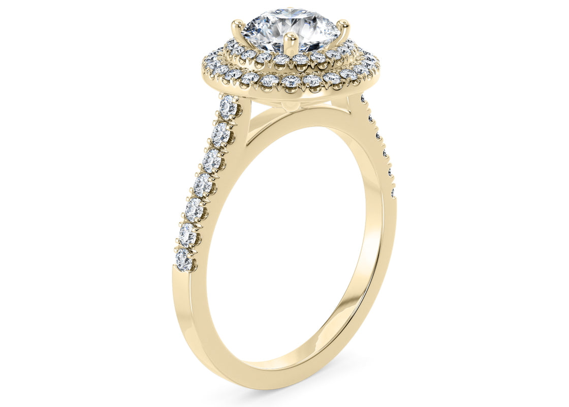 Empress Halo Yellow Gold 18k Round Engagement Ring