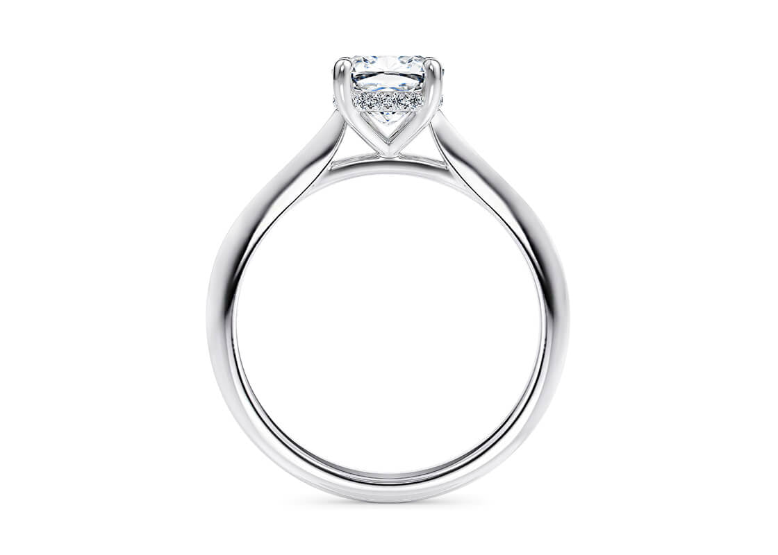 Hope Solitaire Platinum Cushion Engagement Ring