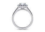 Zelda Halo Platinum Asscher Engagement Ring