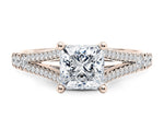 Oxford Diamond Band Rose Gold 18k Princess Engagement Ring