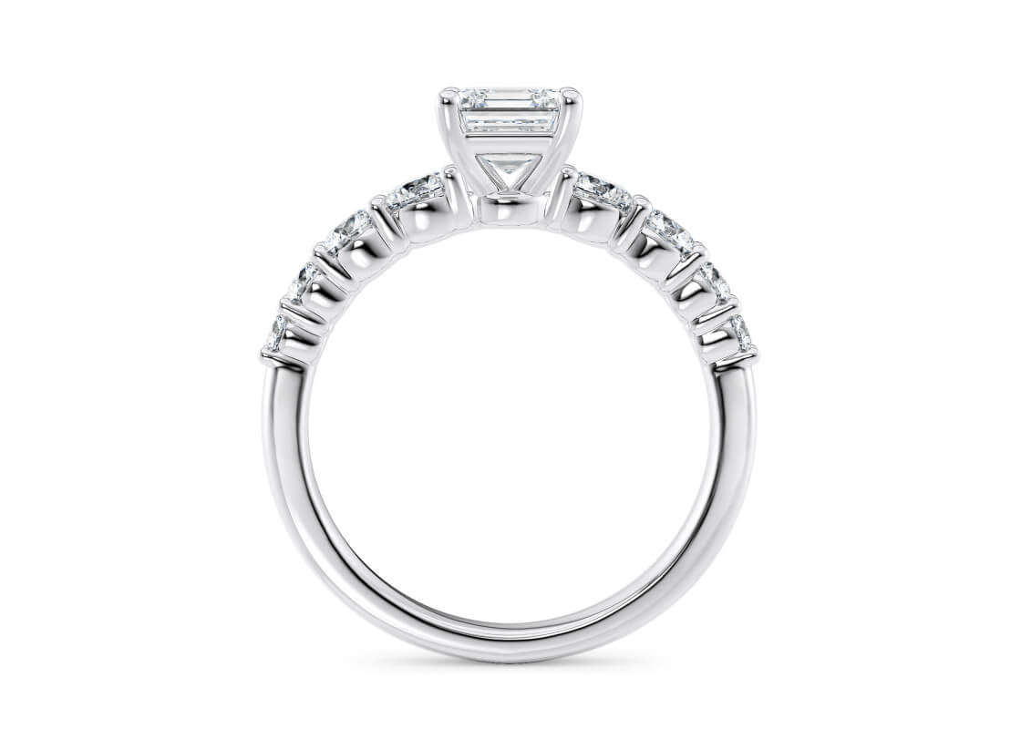 Lyra Diamond Band Platinum Asscher Engagement Ring
