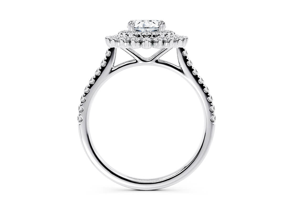 Berkeley Halo Platinum Oval Engagement Ring