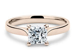 Contour Solitaire Rose Gold 18k Princess Engagement Ring