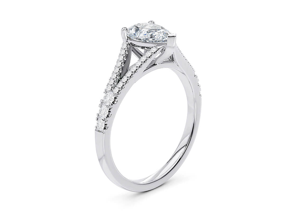 Oxford Diamond Band Platinum Pear Engagement Ring