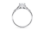 Jasmine Vintage Platinum Pear Engagement Ring