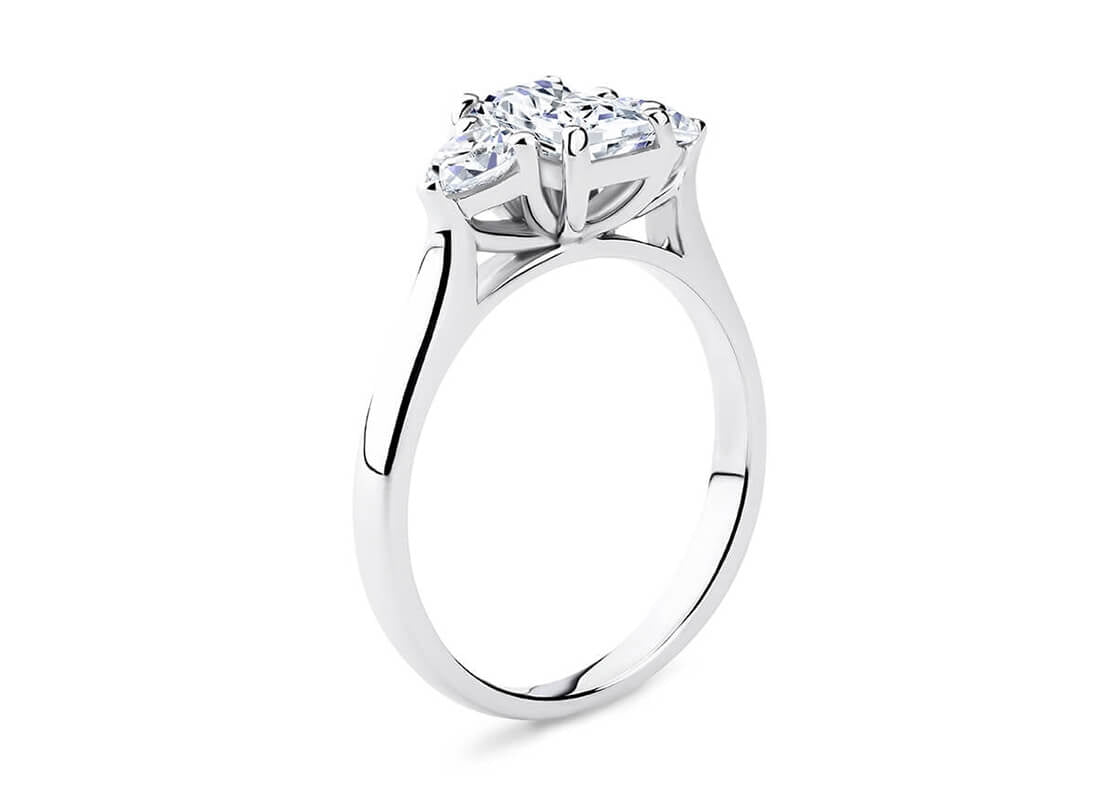Barcelona Trilogy White Gold 18k Emerald Engagement Ring