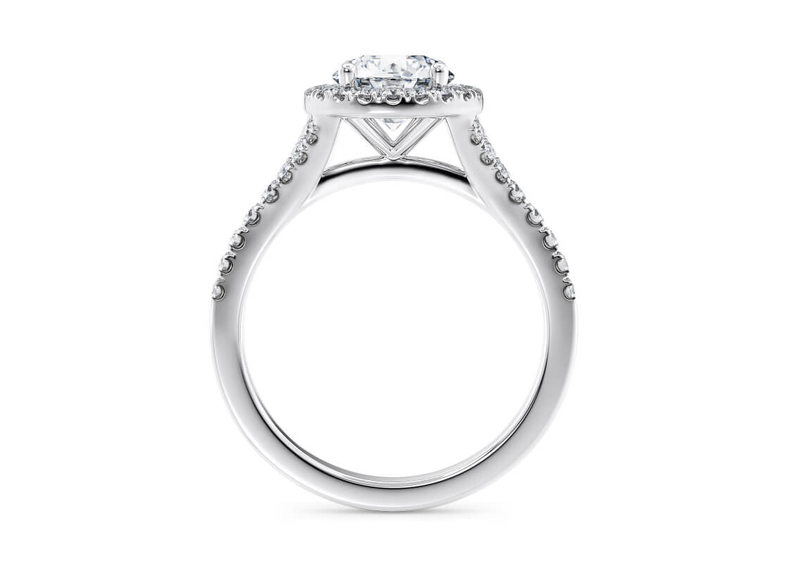 Battersea Halo Platinum Round Engagement Ring