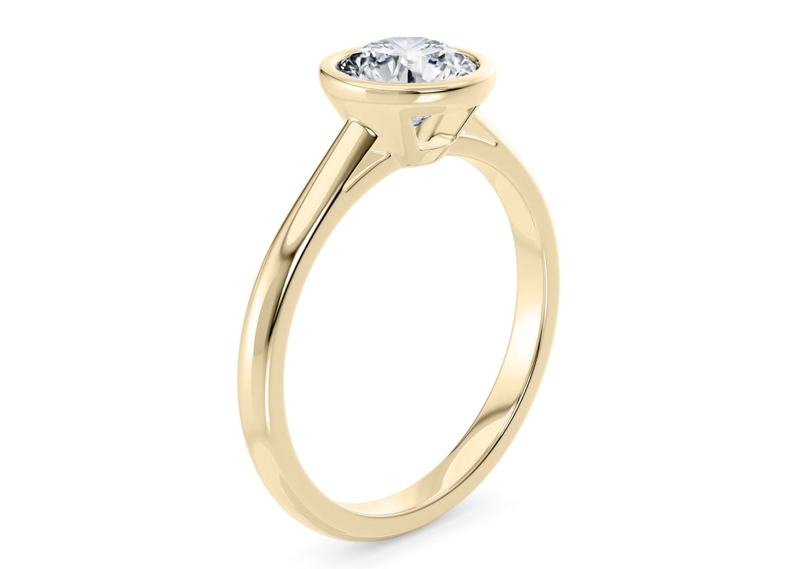 Luna Solitaire Yellow Gold 18k Round Engagement Ring