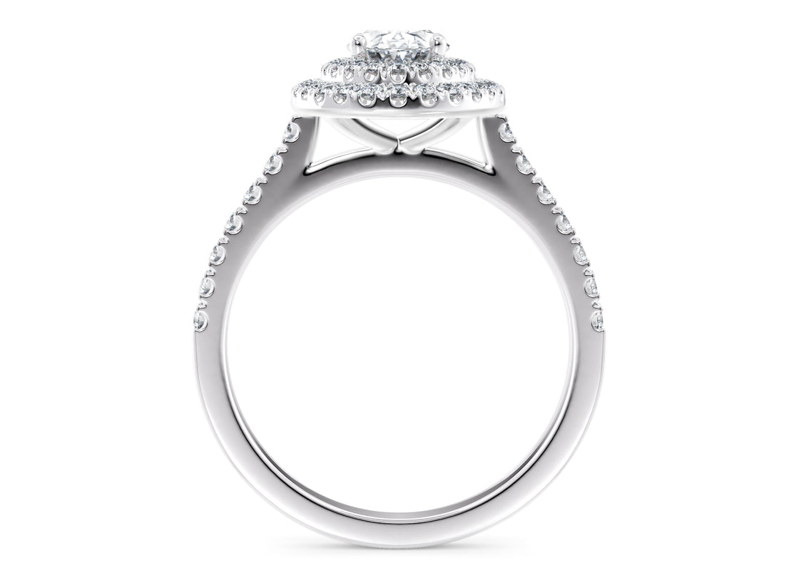 Empress Halo Platinum Oval Engagement Ring